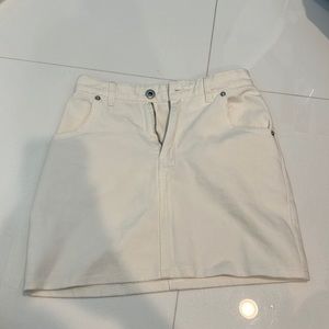 White jean skirt